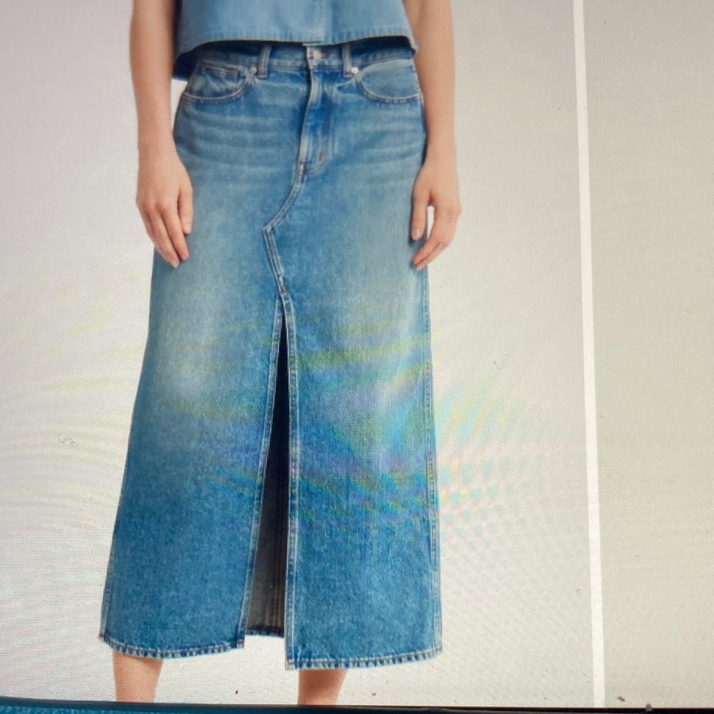 Madewell Riley mid denim skirt EUC